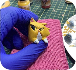 Hand-painting the model